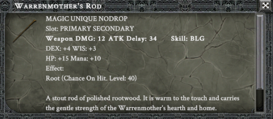 WARRENMOTHER'S ROD item card